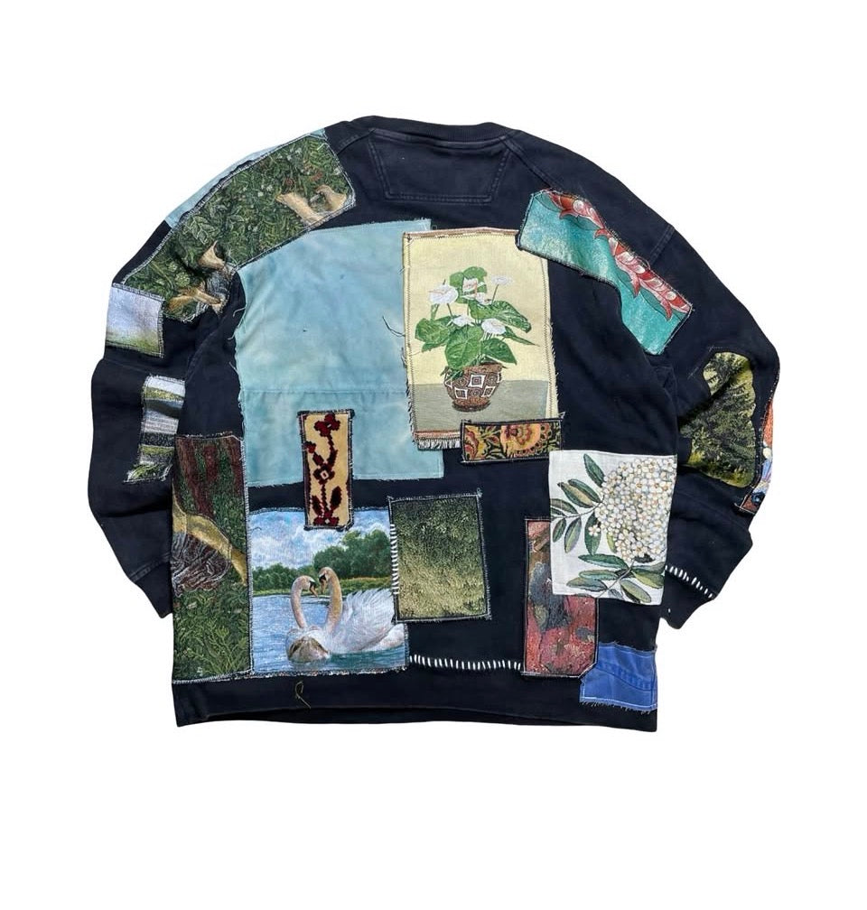 Black Stitch Patch Sweatshirt